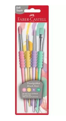 Faber-Castell Faber castell fc-481620 penselenset soft touch 4 stuks pastel kleuren Faber-Castell Faber castell fc-481620 penselenset soft touch 4 stuks pastel kleuren