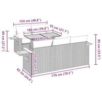 6-delige Loungeset met kussens poly rattan acacia beige - thumbnail