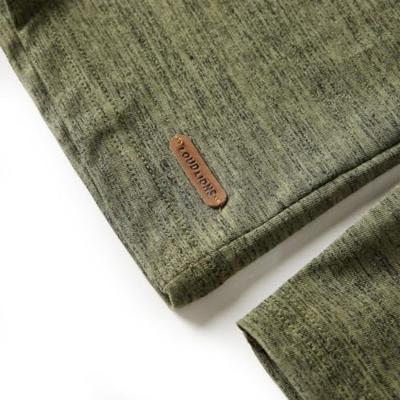 Kindershirt met lange mouwen berenprint 128 gemleerd kakikleurig