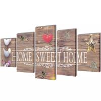 VidaXL Canvas muurdruk print set home sweet home 100 x 50 cm - thumbnail