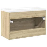 2-delige Badkamermeubelset bewerkt hout sonoma eikenkleurig - thumbnail