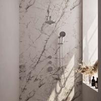 Chrome Edition thermostatische inbouw regendouche set 19 met 20 cm douchekop en handdouche - thumbnail