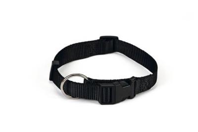 Beeztees - halsband hond - nylon - zwart - 40-65 cm x 25 mm