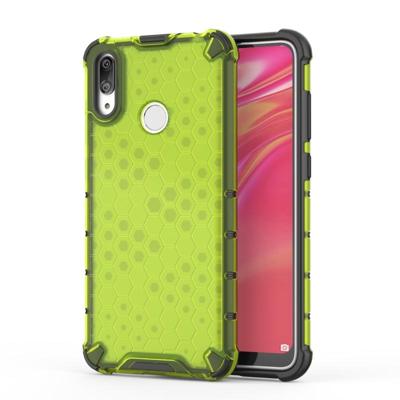 Honingraat schokbestendig PC + TPU Case voor Huawei Y7 (2019) (groen)