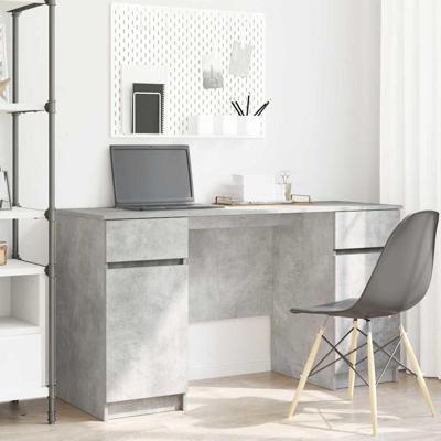 Bureau met lade Betongrijs 140 x 49 x 76 cm Bewerkt hout