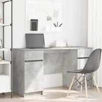 Bureau met lade Betongrijs 140 x 49 x 76 cm Bewerkt hout - thumbnail