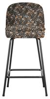 BePureHome Barkruk 'Vogue' (zithoogte 65cm) Velvet, kleur Flower Zwart - thumbnail