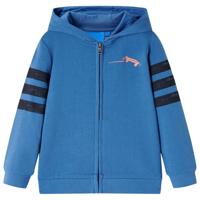 Kindervest met capuchon en rits skateboardprint 104 blauw - thumbnail