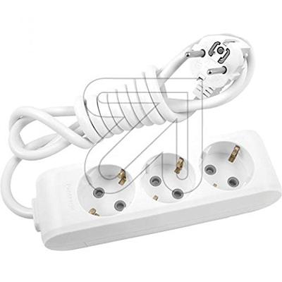 Panasonic stopcontact 3 voudig wit met 1.5 meter snoer ophang mogelijkheid en haak ophanging