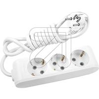 Panasonic stopcontact 3 voudig wit met 1.5 meter snoer ophang mogelijkheid en haak ophanging - thumbnail