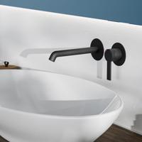 Schutte LOS ANGELES Wastafelkraan | Mat zwart | Voor wandmontage - 33166 - thumbnail