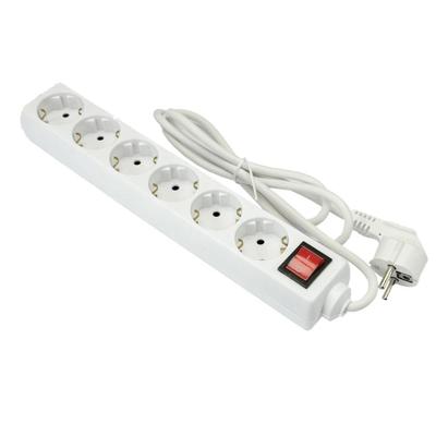 Enzo Entac TCD RA 6-voudig 5meter snoer met schakelaar wit 6872013