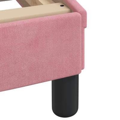 Bed met matras fluweel roze 180x200 cm