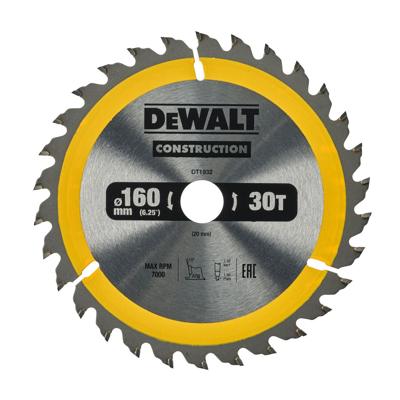 DeWalt Accessoires Cirkelzaagblad 160x20x30t, positief 10°, kerf 2,5mm - DT1932-QZ