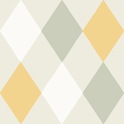 Dutch Wallcoverings Langtan - Kalas Green/Yellw/White - Groen/Geel/Wit