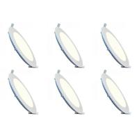 LED Downlight Slim 6 Pack - Inbouw Rond 3W - Natuurlijk Wit 4200K - Mat Wit Aluminium - Ø83mm - thumbnail