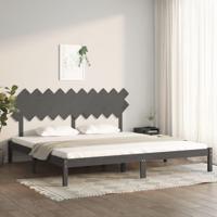 Bedframe massief hout grijs 200x200 cm - thumbnail