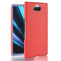Shockproof Crocodile Texture PC + PU Case for Sony Xperia 10 Plus (Red) - thumbnail