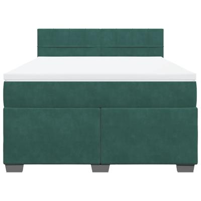 Boxspring met matras fluweel donkergroen 120x200 cm - thumbnail