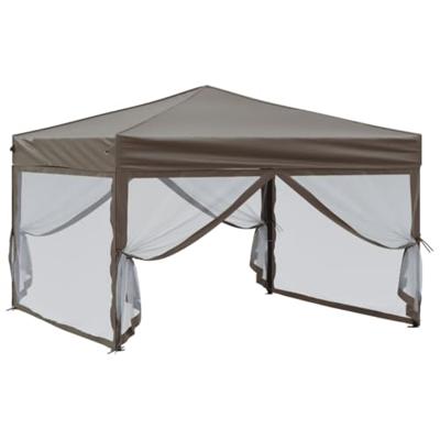 VidaXL Partytent inklapbaar met zijwanden 3x3 m taupe - thumbnail