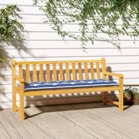 VidaXL Tuinbankkussen 150x50x7cm stof gestreept wit en blauw - thumbnail