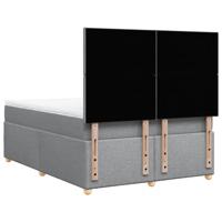 Boxspring met matras stof lichtgrijs 160x200 cm - thumbnail