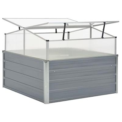 Tuinkas 100x100x85 cm gegalvaniseerd staal grijs