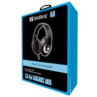 Sandberg Play'n Go Gesloten on-ear hoofdtelefoon met microfoon, geïntegreerde afstandsbediening, 3,5 mm, zwart - thumbnail