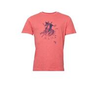 North 56°4 +size T-shirt Plus Size met logo koraalrood - thumbnail