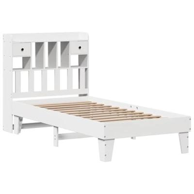 Bedframe zonder matras massief grenenhout wit 90x190 cm