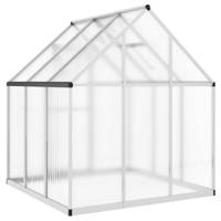 VidaXL Tuinkas met basisframe 169x169x195 cm aluminium zilverkleurig - thumbnail