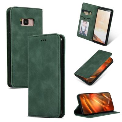 Retro huid voelen Business magnetische horizontale Flip lederen case voor Galaxy S8 (Army Green) Retro huid voelen Business magnetische horizontale Flip lederen case voor Galaxy S8 (Army Green)
