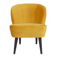 WOOOD Fauteuil 'Sara' Velvet, kleur Okergeel - thumbnail
