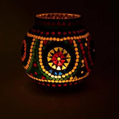Sfeerlicht Mosaïek Waxinelichthouder Multicolor - 18 cm