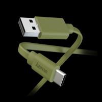 Hama Oplaad-/gegevenskabel Flat USB-A - USB-C 1 M Groen - thumbnail