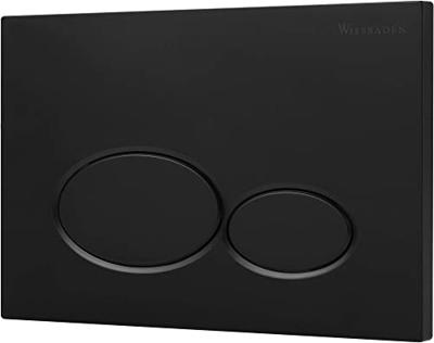 Saqu Flat Round bedieningspaneel mat zwart voor Geberit Sigma reservoir 12cm (UP320)