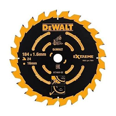 DeWalt Accessoires Cirkelzaagblad 184x16x24t, wisseltand, positief 7°, kerf 1,65mm - DT1669-QZ