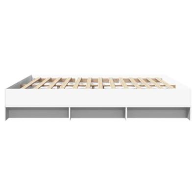 Bedframe massief hout wit 200x200 cm