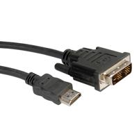 ROLINE Monitorkabel DVI (18+1) - HDMI, M/M, zwart, 5 m - thumbnail