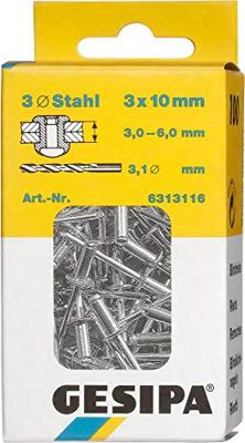 Gesipa 1433569 Popnagel (Ø x l) 3 mm x 10 mm Staal Staal 100 stuk(s) Gesipa 1433569 Popnagel (Ø x l) 3 mm x 10 mm Staal Staal 100 stuk(s)