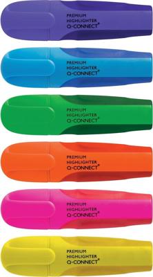 Q-CONNECT Premium markeerstift, geassorteerde kleuren, pak van 6 stuks Q-CONNECT Premium markeerstift, geassorteerde kleuren, pak van 6 stuks