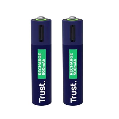 Trust Via USB-C oplaadbare AAA-batterijen (2 stuks) Batterij Blauw - thumbnail