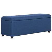 Bankje met opbergvak 116 cm polyester blauw - thumbnail