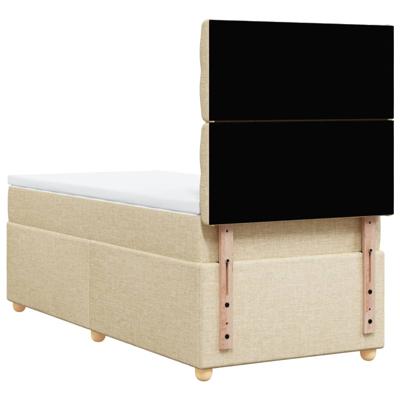 Boxspring met matras stof crèmekleurig 120x200 cm - thumbnail
