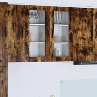 Keukenkast 2 pcs Gerookt eiken 40 x 31 x 80 cm Bewerkt hout - thumbnail