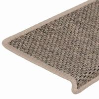Trapmatten zelfklevend 15 st sisal-look 65x21x4 cm donkerbeige - thumbnail