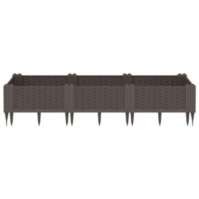 Plantenbak met pinnen 125x40x28,5 cm polypropeen bruin Plantenbak met pinnen 125x40x28,5 cm polypropeen bruin