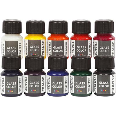Creativ Company Glass color transparent, diverse kleuren, 10x30 ml/ 1 doos