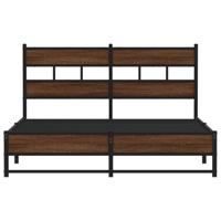 Bedframe zonder matras metaal bruin eikenkleurig 160x200 cm - thumbnail