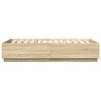 Bedframe bewerkt hout sonoma eikenkleurig 160x200 cm - thumbnail
